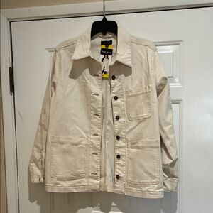 Well Worn cream stretch denim jacket with front pockets